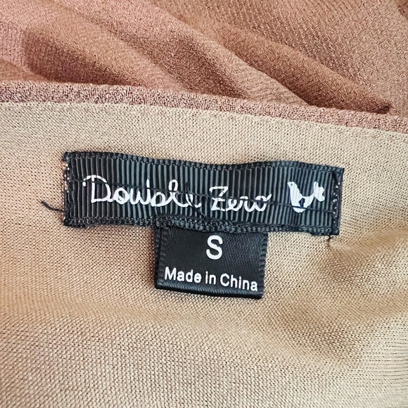 Double Zero Womens A Line Dress Open Pleated Back Bow Brown Size Small - Picture 11 of 13